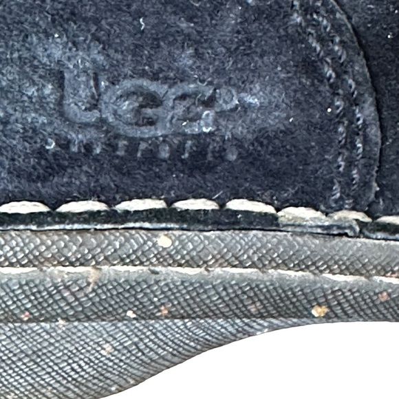 UGG Swell Mid-Calf Winter Boots in Black Suede Tooled Leather Cuff Detail Size 6 - Picture 5 of 7